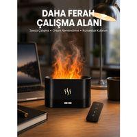 Aromatik Oda Kokusu Difüzörü Alev Tasarımlı Led Işıklı Nemlendirici Yeni Nesil