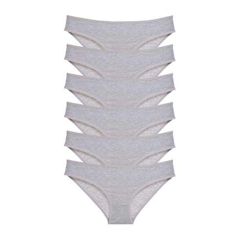 6 Adet Süper Eko Set Likralı Kadın Slip Külot Gri
