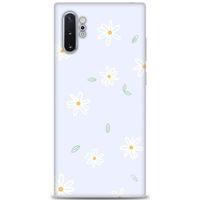 Samsung Galaxy Note 10 Plus Kılıf HD Baskılı Kılıf - Beyaz Papatyalar + Tam Ekran Koruyucu