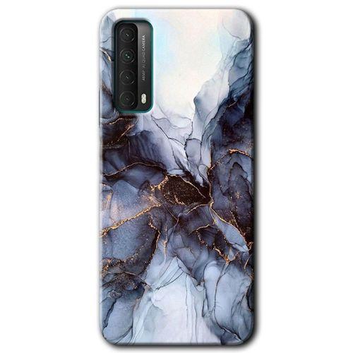 Huawei P Smart 2021 Kılıf Baskılı Kapak - Otantik Mermer +Tam Kaplayan Mat Seramik