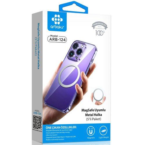 Paslanmaz Çelik 5’li Paket MagSafe Metal Ring Set Arbaks Arb-124