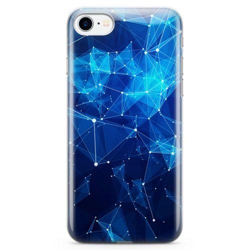 Apple iPhone 8 Kılıf Mavi Ağ Güvenliği Arka Kapak Koruma Desenli Full Koruyucu