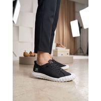 BA0248 BOA Siyah Beyaz Taban Esnek Bağcıklı Ultra Hafif Nefes Alan Sneaker Ayakkabı