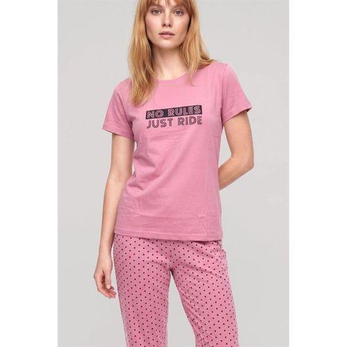 Özel Tasarım Kısa Kol Kadın Penye Pijama Takımı Somon