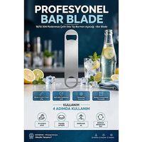 Barmen Şişe Açacağı 18/10 304 Paslanmaz Çelik Bar Blade Düz Tip Hızlı Soda Bira Açacağı 18x4 cm 723458