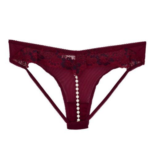 Kadın Ön Güpürlü Boncuklu Lastikli  Fantazi Külot 7023 BGL-ST04366