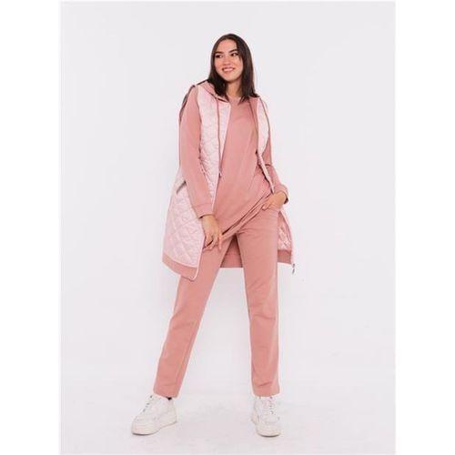 Minimal Kapitoneli Yelekli Spor Üçlü Takım - 70060.034 - Pudra
