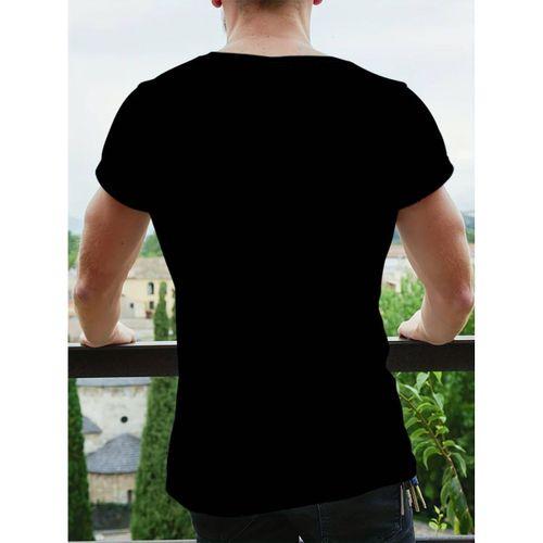Erkekkısa Kollu Yuvarlak Yaka Desenli Viskon T-shirt