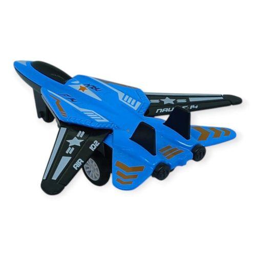 Çek Bırak Metal Mini Savaş Uçağı 10 cm - Mavi