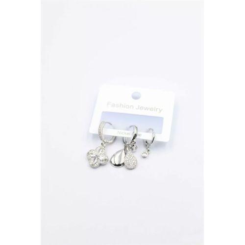 3'lü Yonca Küpe - Gümüş