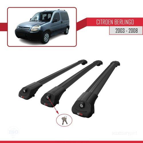 Citroen Berlingo 2003-2008 Arası ile uyumlu ACE-1 Ara Atkı Tavan Barı SİYAH 3 ADET BAR
