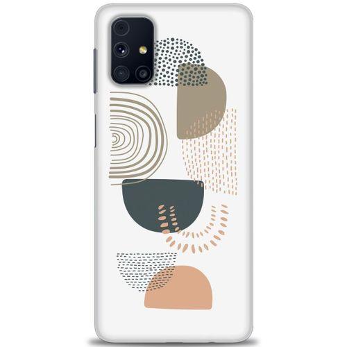 Samsung Galaxy M31S Kılıf HD Baskılı Kılıf - Turuncu Yarım Daire + Tam Ekran Koruyucu