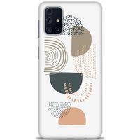 Samsung Galaxy M31S Kılıf HD Baskılı Kılıf - Turuncu Yarım Daire + Tam Ekran Koruyucu