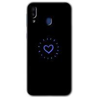 MRCİLETİSİM Samsung Galaxy M10s Kılıf HD Desen Baskılı Arka Kapak + Temperli Cam - Heart Strokes