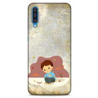 Samsung Galaxy A30s Kılıf Depresyon (10) Full Koruma Kılıfı Yeşil Turuncu