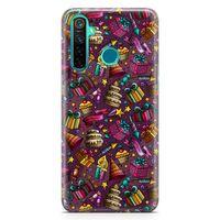 Realme 5 Pro Kılıf Parti Malzemeleri Doodle Arka Kapak Koruma Desenli Full Koruyucu