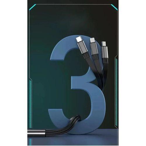 100w Geri Çekilebilir Makaralı Çoklu Şarj Kablosu Alüminyum Kutu Lightning Micro Type-c Şarj Kablosu