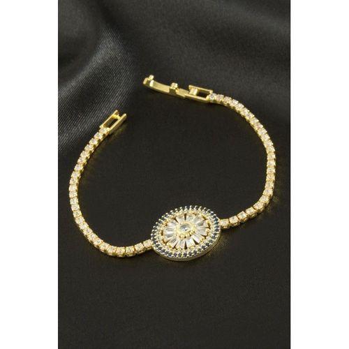 Yuvarlak Zirkon Taşlı Çocuk Bileklik 16 cm