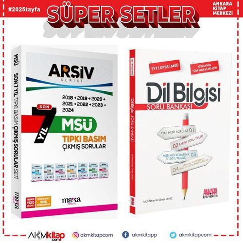 Marka Yayınları MSÜ Son 7 Yıl ARŞİV Serisi Tıpkı Basım Çıkmış Sorular ve AKM Dil Bilgisi Soru Bankası Seti 2 Kitap