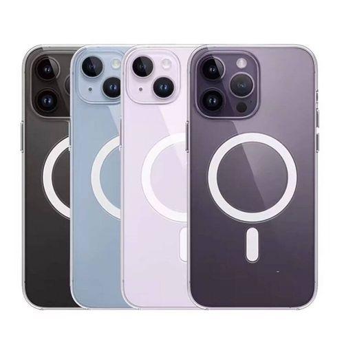 Apple iPhone 15 Kılıf M-safe Şarj Özellikli Şeffaf Sert PC Zore Embos Kapak