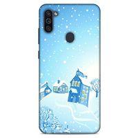 Samsung Galaxy M11 Kılıf Snowix (24) Darbe Emici Kılıf Beyaz Mavi
