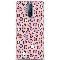 Oppo RX17 Pro Kılıf HD Baskılı Kılıf - Pembe Leopar + Tam Ekran Koruyucu