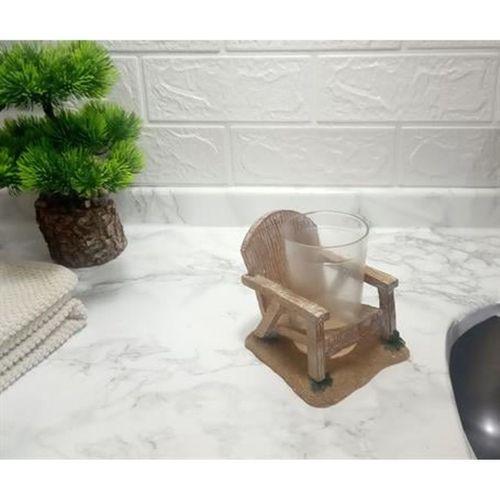 2 Adet Diş Fırçalık Ve Macunluk Sandalye Poliresin 13X11X10Cm 200Ml Banyo Seti