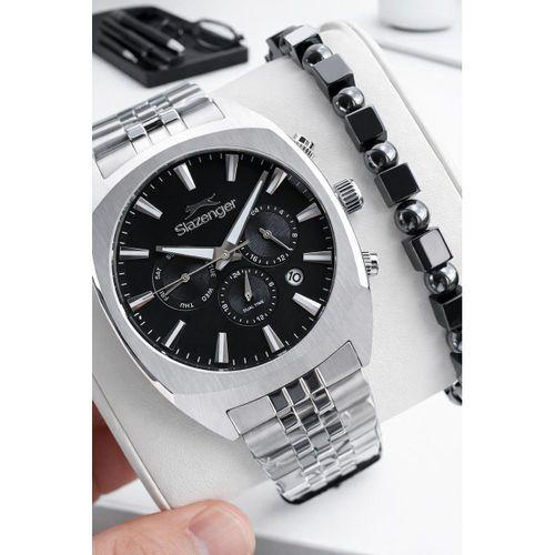 Slazenger Çelik Kordon İç Fonksiyonları Aktif 10 Atm+Bileklik Hediyeli Erkek Kol Saati VS.BLKT.0885