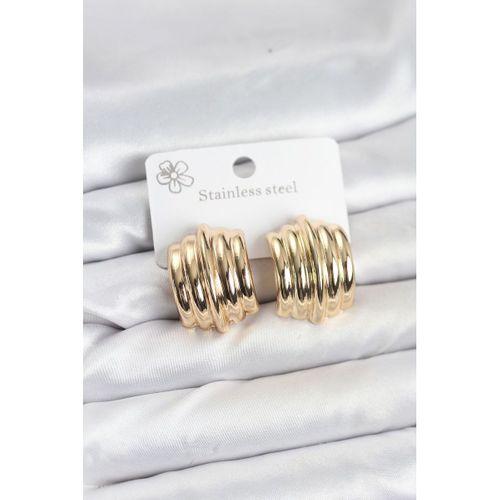 Vintage Model 316L Çelik Gold Renk Kadın Küpe - TJ-BKP11579