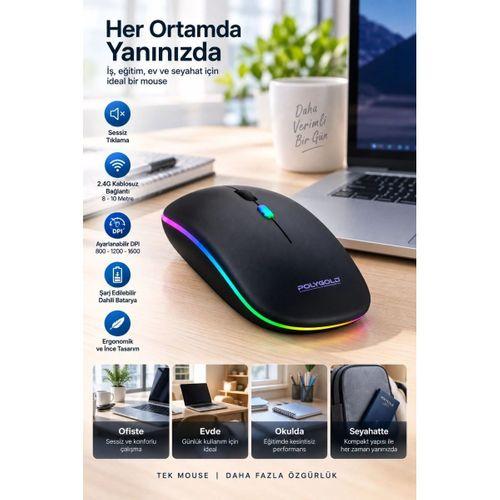 Ofis Ev Okul Kullanımına Uygun Şarjlı Kablosuz Mouse