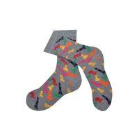 Flora Erkek Satranç Takımı Desenli Hareketli Çorap - Gri - 41/44