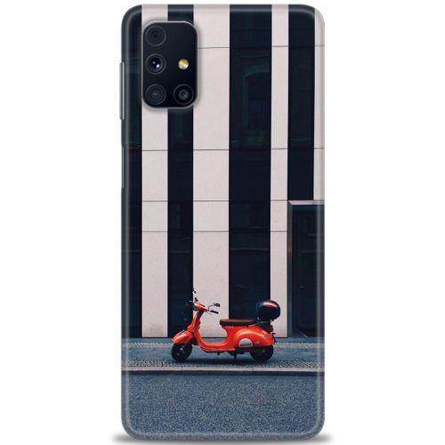 Samsung Galaxy M51 Kılıf HD Baskılı Kılıf - Kırmızı Motor + Tam Ekran Koruyucu