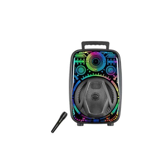 8 İnç Karaoke Hoparlör Usb Aux Fm Destekli Işıklı Speaker