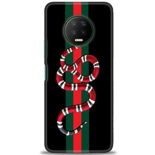 Infinix Note 7 Kılıf HD Baskılı Kılıf - Kırmızı Yeşil Yılan + Tam Ekran Koruyucu
