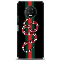 Infinix Note 7 Kılıf HD Baskılı Kılıf - Kırmızı Yeşil Yılan + Tam Ekran Koruyucu