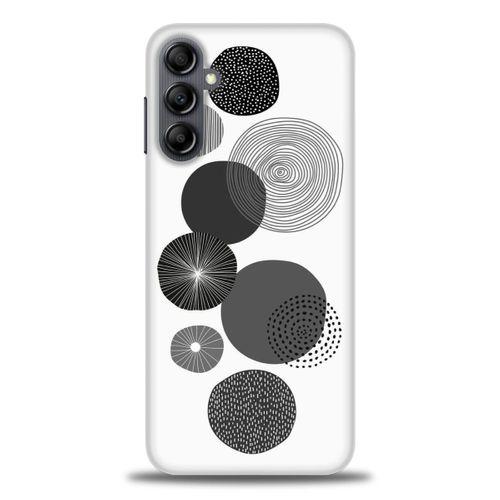 Samsung Galaxy A14 Kılıf HD Baskılı Kılıf - Siyah Daire + Tam Ekran Koruyucu