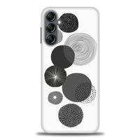 Samsung Galaxy A14 Kılıf HD Baskılı Kılıf - Siyah Daire + Tam Ekran Koruyucu