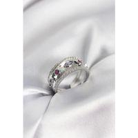 Gümüş Renk Zirkon Taşlı Vintage Kadın Yüzük