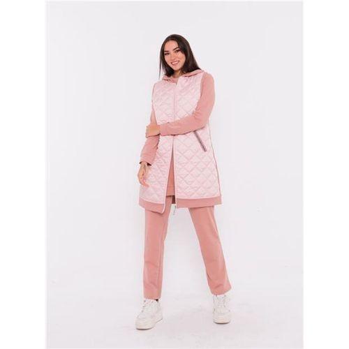 Minimal Kapitoneli Yelekli Spor Üçlü Takım - 70060.034 - Pudra