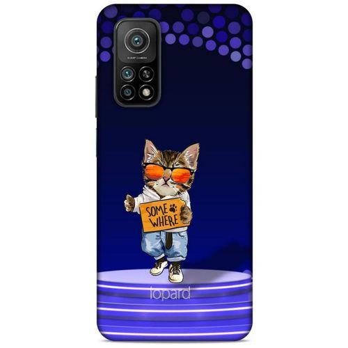 Xiaomi Mi 10T 5G Kılıf FunnyMaX (42) Rugged Armor Kılıf Kedili Mor