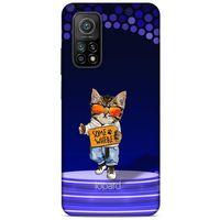 Xiaomi Mi 10T 5G Kılıf FunnyMaX (42) Rugged Armor Kılıf Kedili Mor