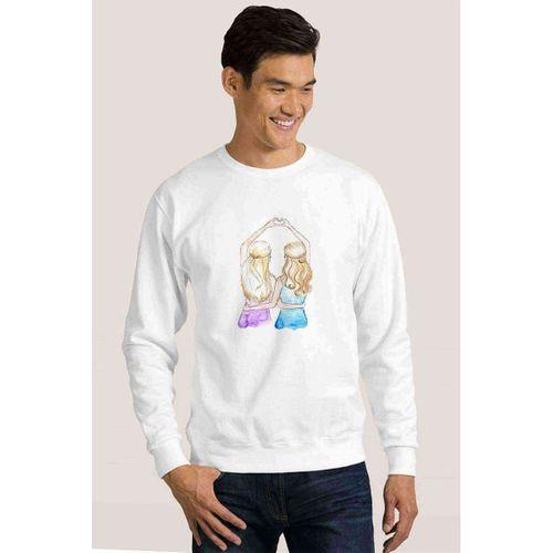 Friends Best Baskılı Beyaz Erkek Sweatshirt