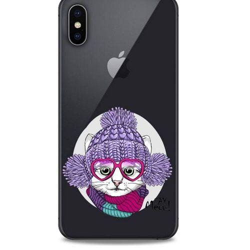 Zoologix (90) Apple iPhone XS Max Şeffaf Kılıf Silikon Desenli