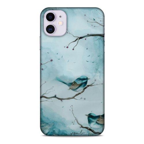 Y.Liva-2020 (Mavi Kuş) Apple Iphone 11 Kılıf Silikon Kapak Desenli