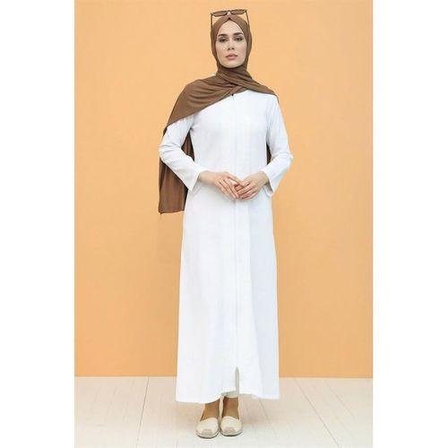 Cemre Şile Bezi Mevsimlik Ferace Beyaz Byz