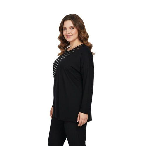 Kadın Siyah Sıfır Yaka Taşlı Bluz BGL-ST05152