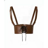 Kahverengi Kadın Kemer Bağlamalı Korsaj Omuz Detaylı - Brf1429