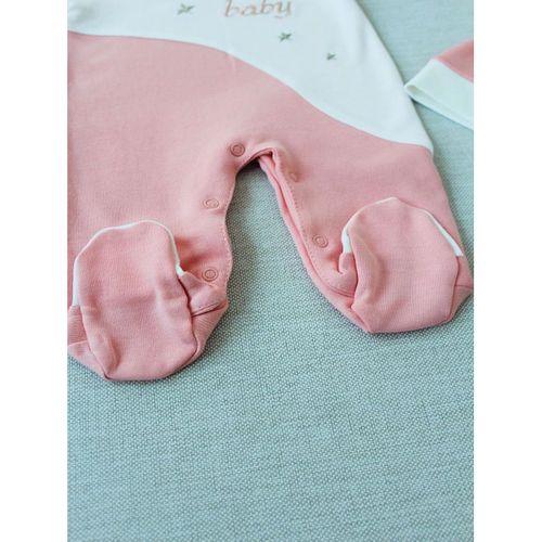 0-3 3-6 Ay Lucky Baby Nakışlı Es Çizgi Boy Şapkalı Kız Bebek Tulumu Pudra