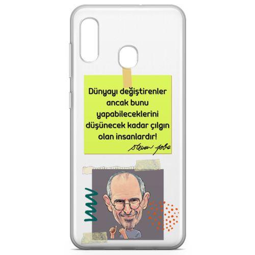 Samsung Galaxy A20 Kılıf Caps Steve Jobs Arka Kapak Koruma Desenli Full Koruyucu