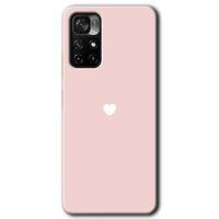 Redmi Note 11T Kılıf HD Desen Baskılı Arka Kapak - Sade Kalp + Kırılmaz Cam